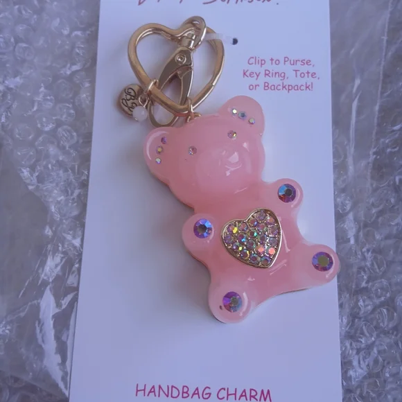 NWT Betsey Johnson Pink Gummy Bear Handbag Charm - Picture 4 of 8